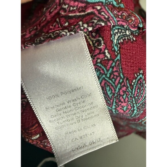 Talbots Paisley Blouse Extra Large XL Multicolor Womens Ruffles Long Sleeve - Picture 6 of 7